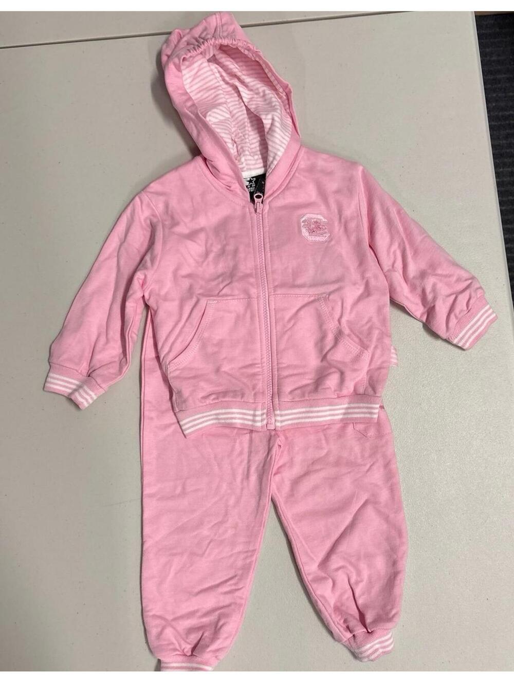 NWT University South Carolina Gamec*cks 2 Piece Pink Sweatsuit 24M